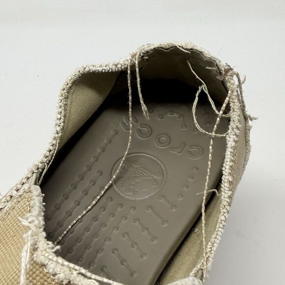 Crocs Santa Cruz Shoes Mens 10 Tan Brown Canvas Slip On Loafers Comfort Preppy main image 16